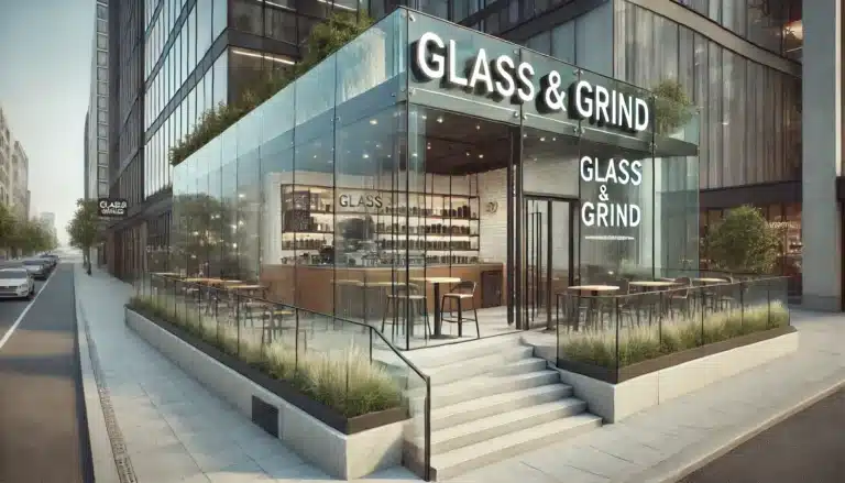 glass pannelled coffee shop